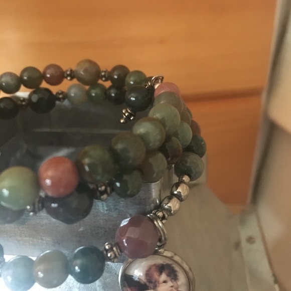 Rosary Wrap Bracelet with Cross and Angel/Cherub - Picture 6 of 7